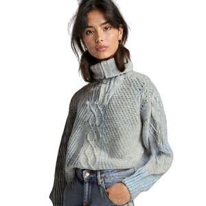 Sincerely Jules Gray Cable Knit Half Zip Up Sweater